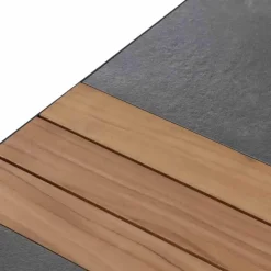 Esstische*SIENA GARDEN Lugano Gartentisch | Keramik anthrazit mit Inlay aus Teakholz FSC® 100 %