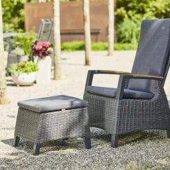 Gartenhocker*SIENA GARDEN Lugano Hocker | Rattangeflecht nacht-blau