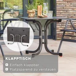 Klapptische*SIENA GARDEN Paco Klapptisch | Melamin schiefer antik