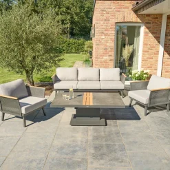 Loungemöbel | Wintergartenmöbel*SIENA GARDEN Preston Loungesessel | Polyester blau-grau