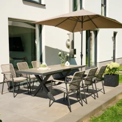 Stapelsessel*SIENA GARDEN Repton Stapelsessel | Kordel taupe-grey
