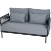 Loungemöbel*SIENA GARDEN Rock Loungesofa | 2-Sitzer | Rope hellgrau mix
