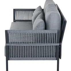Loungemöbel*SIENA GARDEN Rock Loungesofa | 2-Sitzer | Rope hellgrau mix
