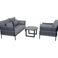Loungemöbel*SIENA GARDEN Rock Loungesofa | 2-Sitzer | Rope hellgrau mix