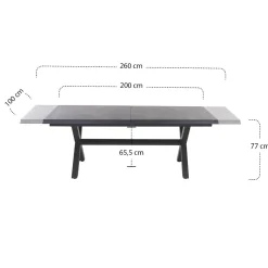 Ausziehtische*SIENA GARDEN Sincro Ausziehtisch | HPL titan