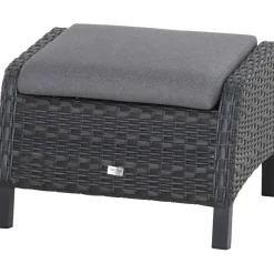 Gartenhocker*SIENA GARDEN Solea Hocker | Rattangeflecht nacht-blau