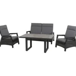 Loungemöbel*SIENA GARDEN Solea Loungesessel | Rattangeflecht nacht-blau