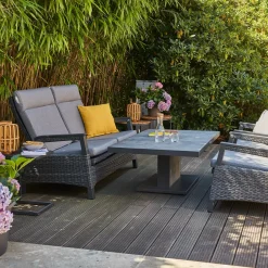 Loungemöbel*SIENA GARDEN Solea Move Loungesofa | 2-Sitzer | Rattangeflecht nacht-blau
