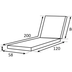 Liegenauflagen*SIENA GARDEN Stella Liegenauflage | 200 x 58 cm