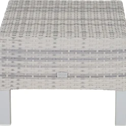 Gartenhocker*SIENA GARDEN Taranto Hocker | Rattangeflecht ice grey