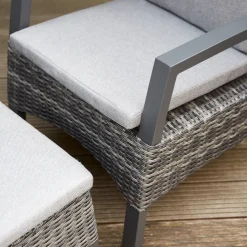 Gartenhocker*SIENA GARDEN Taranto Hocker | Rattangeflecht grau