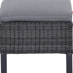 Gartenhocker*SIENA GARDEN Taranto Hocker | Rattangeflecht grau