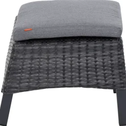 Gartenhocker*SIENA GARDEN Taranto Hocker | Rattangeflecht grau