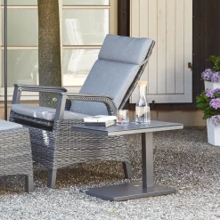 Beistelltische*SIENA GARDEN Toreno Beistelltisch höhenverstellbar | Glas dark concrete