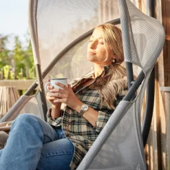 Hängesessel*SIENA GARDEN Yobaya Hängekorb | Polyester Air-Mesh easy grey