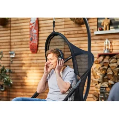 Hängesessel*SIENA GARDEN Yobaya Hängekorb-Set | Polyester Air-Mesh cool black